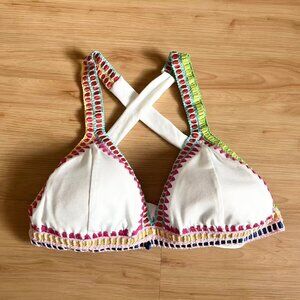 Bar III Women Multi-coloured bikini top with white lining #beachwear Size M